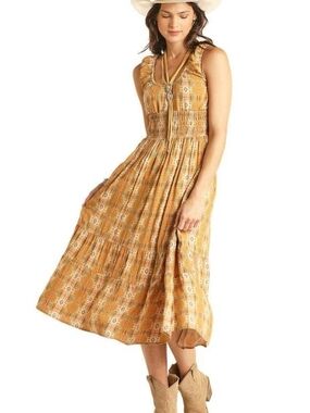 Rock & Roll Western Midi Dress, Size Medium